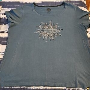 Life Is Good Blue Graphic Short Sleeve Tee